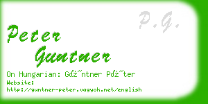 peter guntner business card